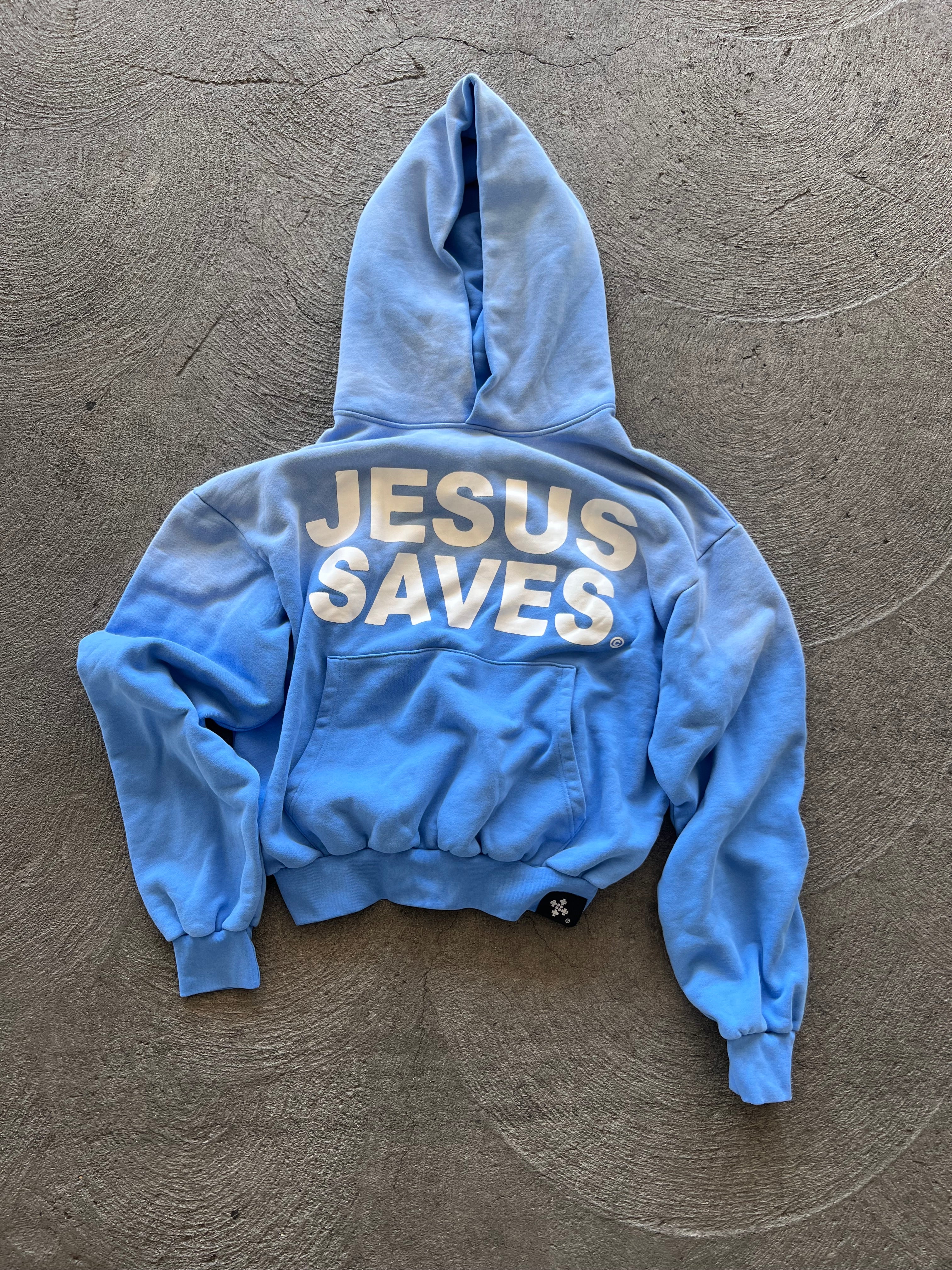 'JESUS SAVES’ WEIGHTED HOODIE