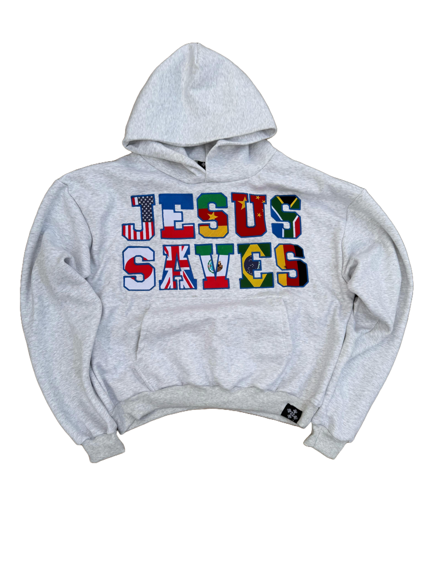 &#39;JESUS SAVES&#39; FLAG HOODIE