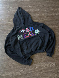 &#39;GOD HEALS&#39; COLLEGE LOGO HOODIE