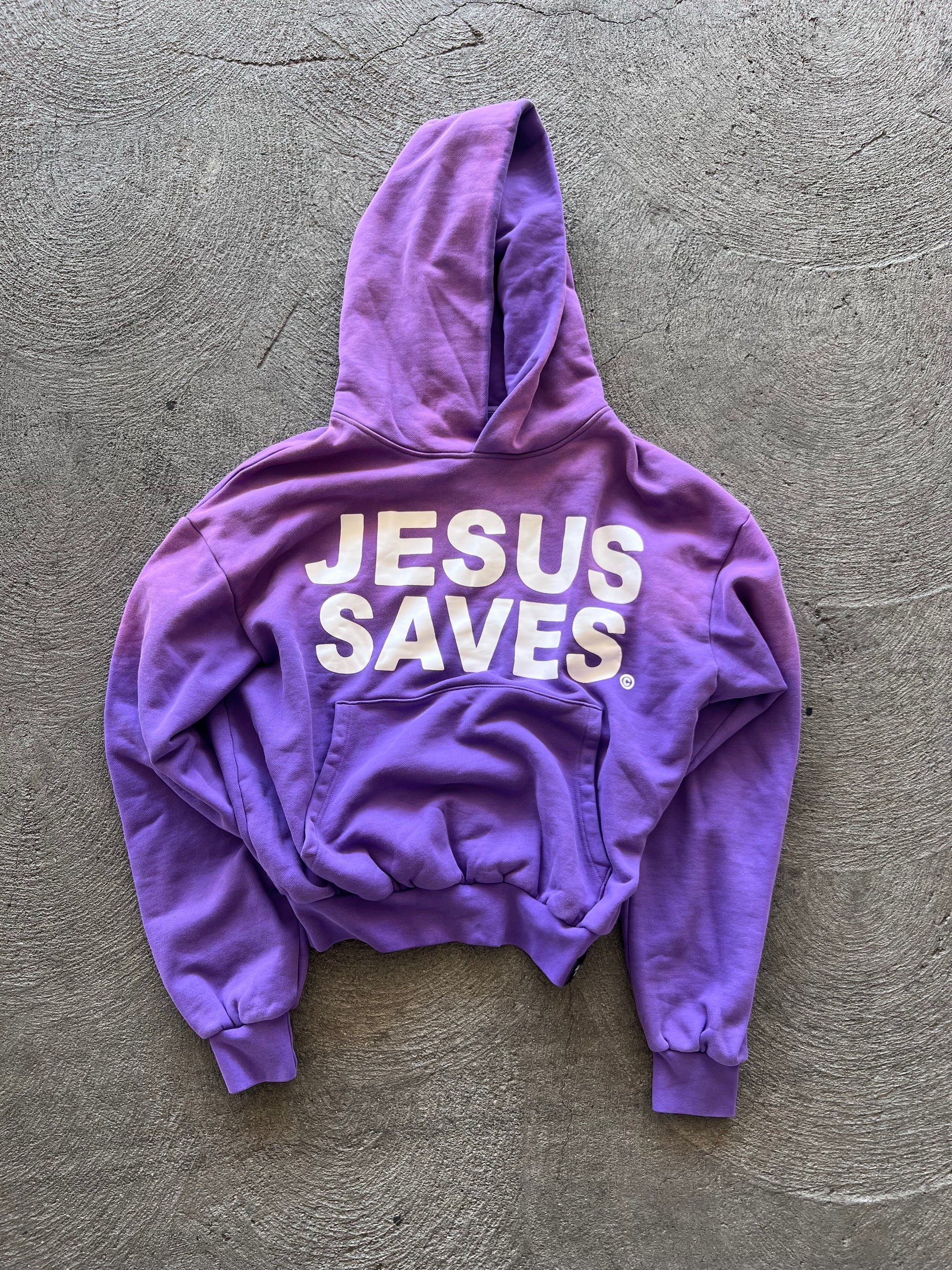 &#39;JESUS SAVES’ WEIGHTED HOODIE