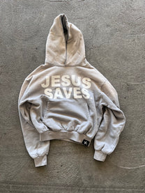 &#39;JESUS SAVES’ WEIGHTED HOODIE