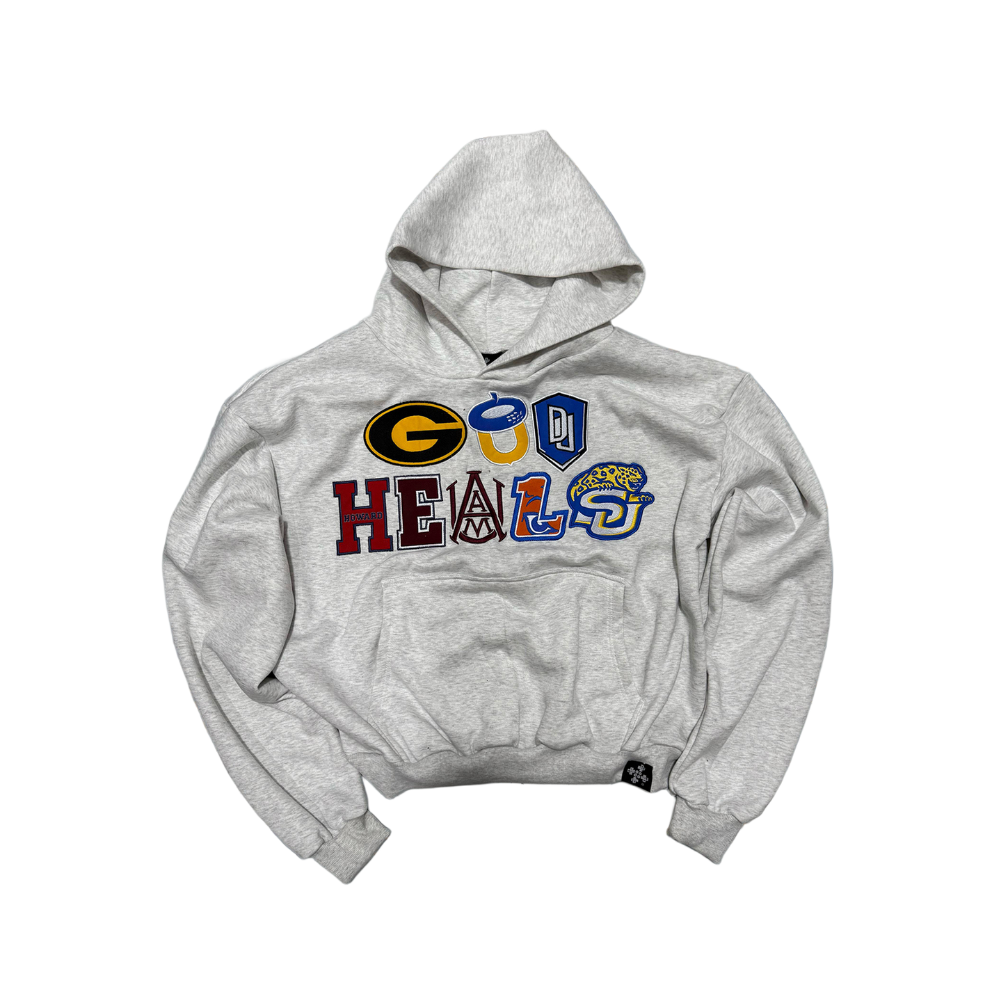 &#39;GOD HEALS&#39; HBCU COLLEGE LOGO HOODIE