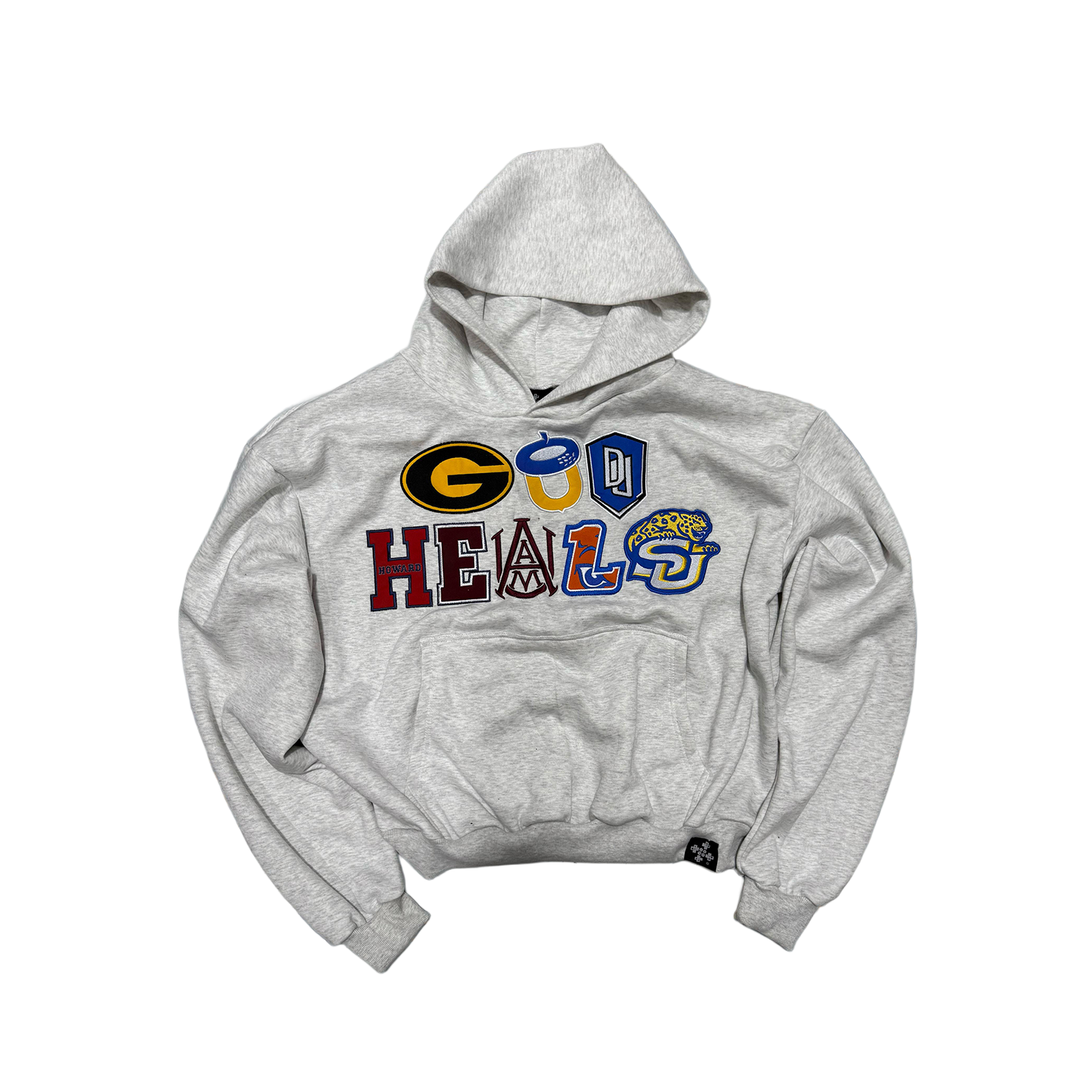 &#39;GOD HEALS&#39; HBCU COLLEGE LOGO HOODIE