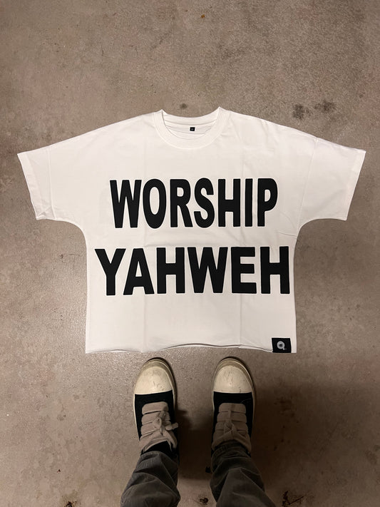 'WORSHIP YAHWEH' TEE - WHITE