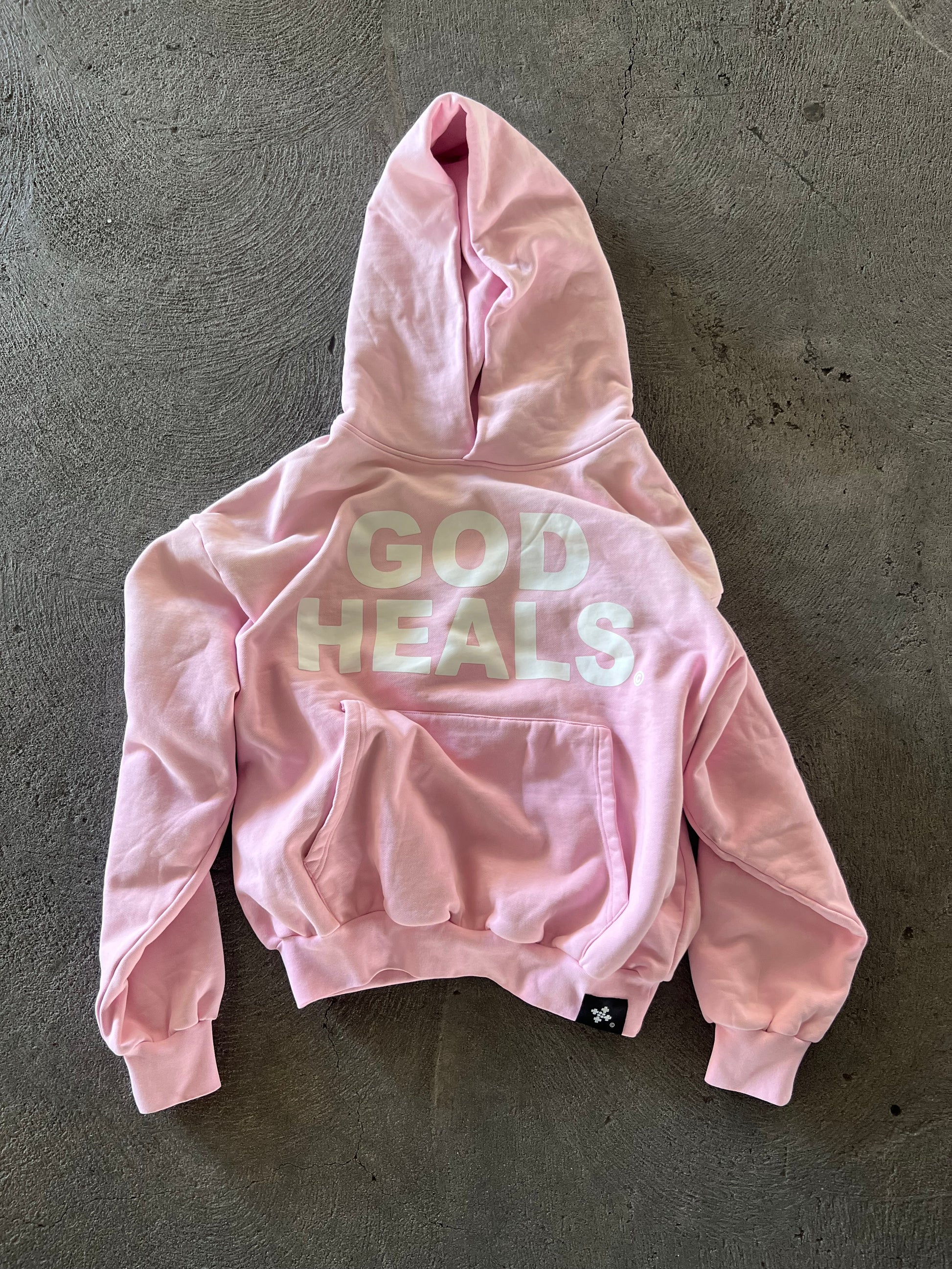 &#39;GOD HEALS&#39; WEIGHTED HOODIE