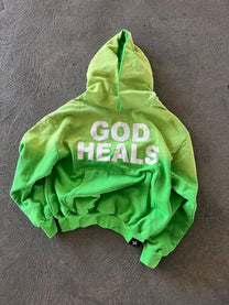 &#39;GOD HEALS&#39; WEIGHTED HOODIE