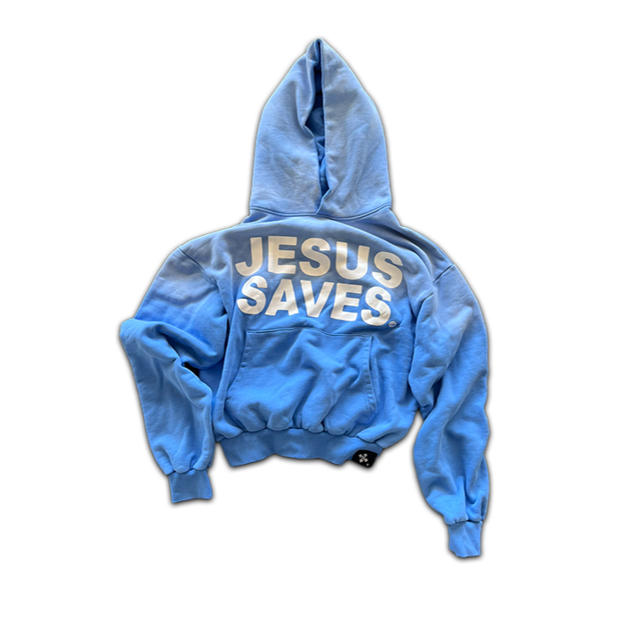 &#39;JESUS SAVES’ WEIGHTED HOODIE