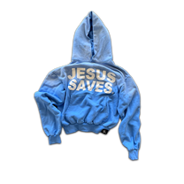 &#39;JESUS SAVES’ WEIGHTED HOODIE