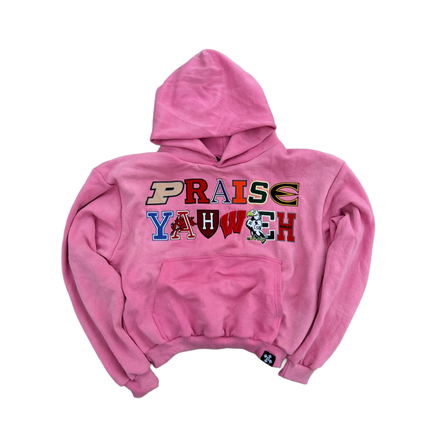 &#39;PRAISE YAHWEH&#39; COLLEGE LOGO HOODIE