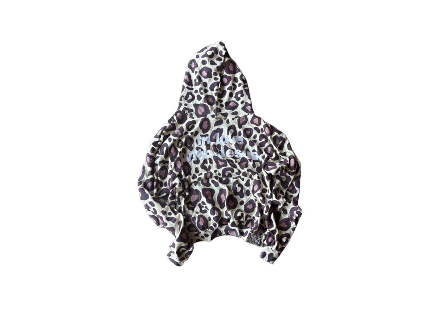 &#39;IN LOVE WITH JESUS&#39; YELLOW LEOPARD HOODIE